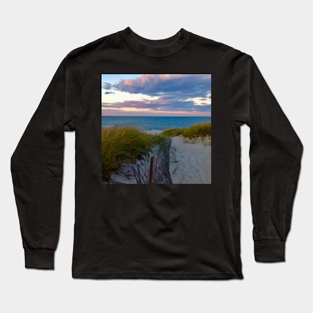 Pastel October sky over the bay Long Sleeve T-Shirt by Dillyzip1202